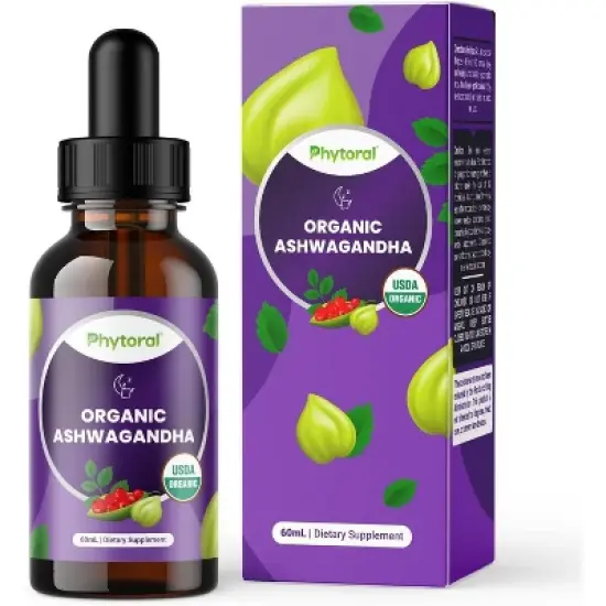 Organic Ashwagandha Liquid Drops for Adults, Potent Liquid Ashwagandha Root Extract for Energy and Mood Support, Phytoral, 120 servings image {9}