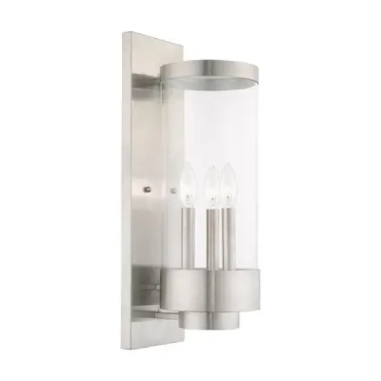 Livex Lighting Hillcrest 3 - Light Wall Light in  Brushed Nickel image {1}