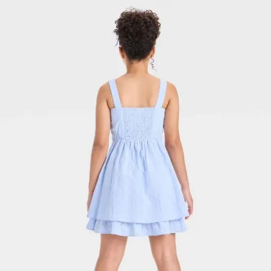 Girls' Ruched Fit & Flare Empire Waist Mini Dress - art class&trade; image {1}