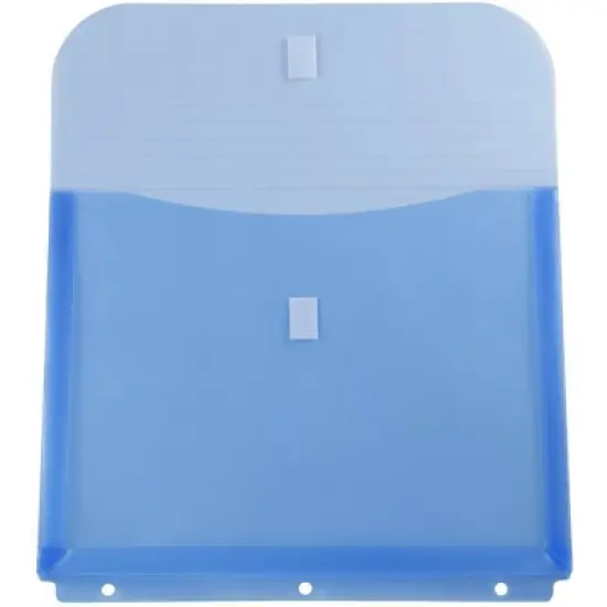 JAM Paper 9 1/2'' x 1 1/4'' x 11 1/2'' 12pk Plastic Binder Envelopes with Hook & Loop Closure, 3 Hole Punch image {1}