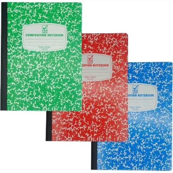 Wide Ruled Notebook Assorted Color, Marble Composition Notebook, Primary K-2, College Ruled - 3 pcs Notebooks for School image {4}