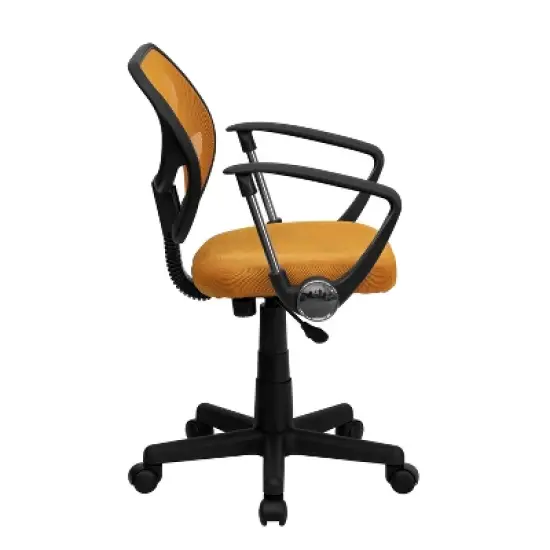 Emma and Oliver Mid-Back Mesh Swivel Task Office Chair with Curved Square Back and Arms image {7}