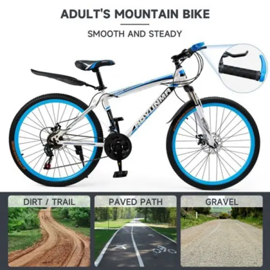 Topteng 26" Mountain Bike, 24-Speed MTB with Disc Brake image {6}