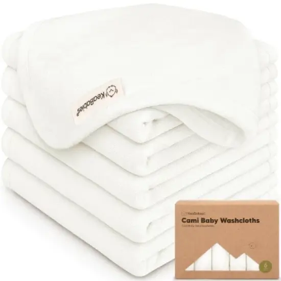 KeaBabies 6-Pack Cami Baby Washcloths for Newborn, 10x10 Organic Cotton Face Wash Cloths for Babies, Soft & Absorbent Baby Bath Towels image {15}