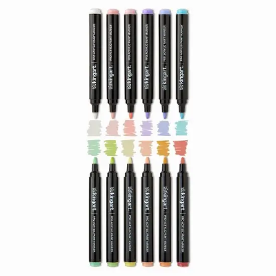 KINGART PRO Acrylic Paint Markers 12 Pastel Colors image {6}