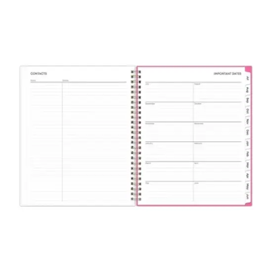 Blue Sky 7"x9" 2025-2026 Weekly/Monthly Wirebound Planner Printed Pink and Orange Block image {7}