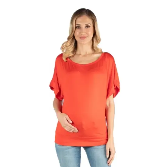 24seven Comfort Apparel Women's Maternity Loose Fit Dolman Top image {5}