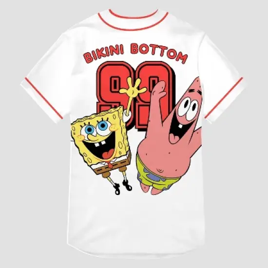 Men's Nickelodeon SpongeBob SquarePants Short Sleeve Jersey - White image {1}