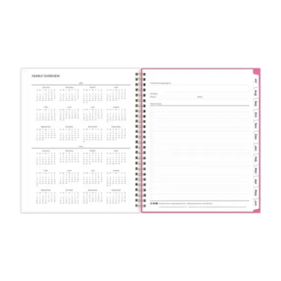 Blue Sky 7"x9" 2025-2026 Weekly/Monthly Wirebound Planner Printed Pink and Orange Block image {6}