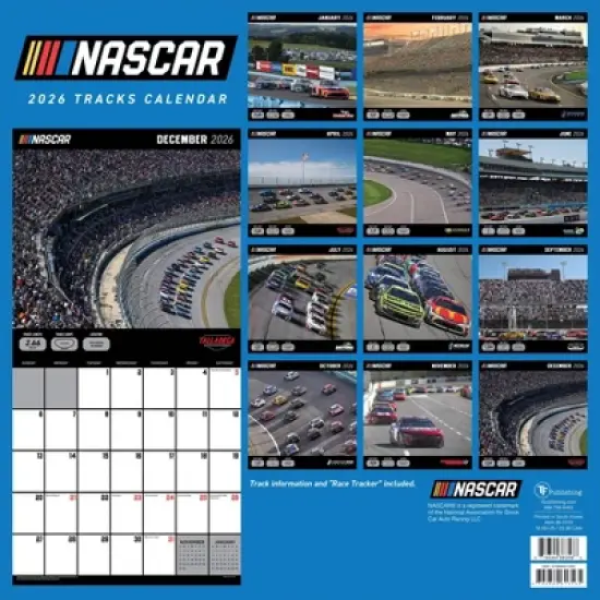 TF Publishing 13.5"x14.5" 2026 Nascar Tracks Wall Calendar image {4}