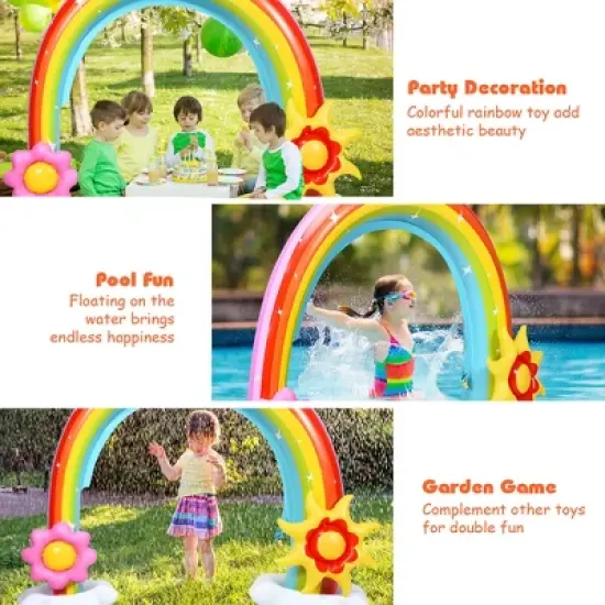 Costway Inflatable Rainbow Sprinkler Summer Outdoor Kids Spray Water Toy Yard Party Pool image {1}