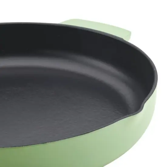 KitchenAid 12" Enameled Cast Iron Induction Skillet with Helper Handle and Pour Spouts Pistachio image {5}