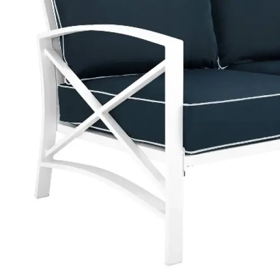 Kaplan Loveseat White/Navy - Crosley image {5}