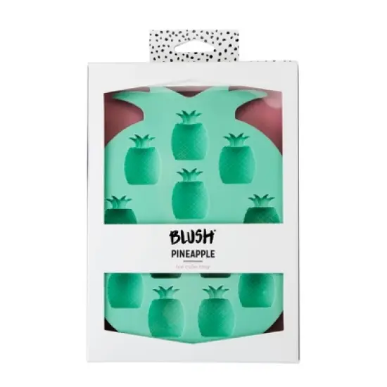 Blush Silicone Mold Pineapple Ice Cube Tray Shapes- Makes 12 Pineapple Ice Cubes - Dishwasher Safe Silicone Reusable Ice Cube Mold Aqua Set of 1 image {4}