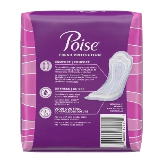 Poise Postpartum Incontinence Feminine Pads for Women - Maximum Absorbency image {5}
