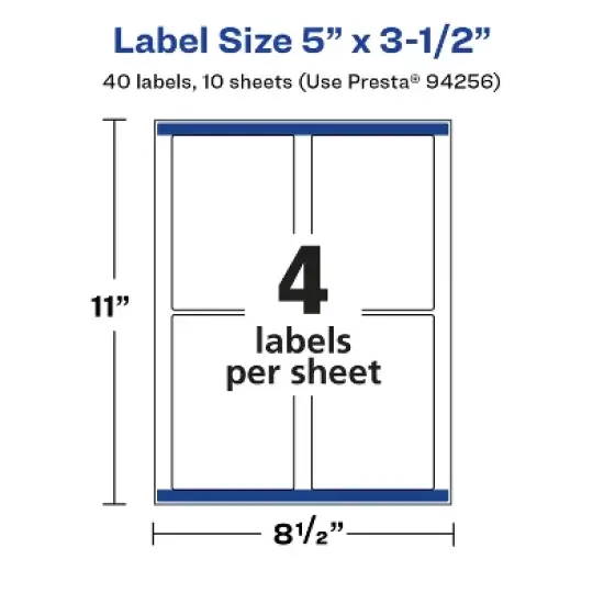 Avery Glossy White Rectangle Labels with Sure Feed, 5" x 3.5" image {3}