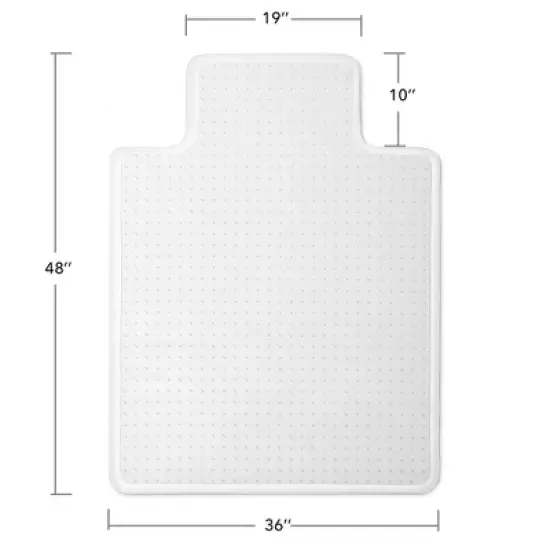 WorkOnIt Office Desk Chair Floor Mat with Lip, Clear image {1}