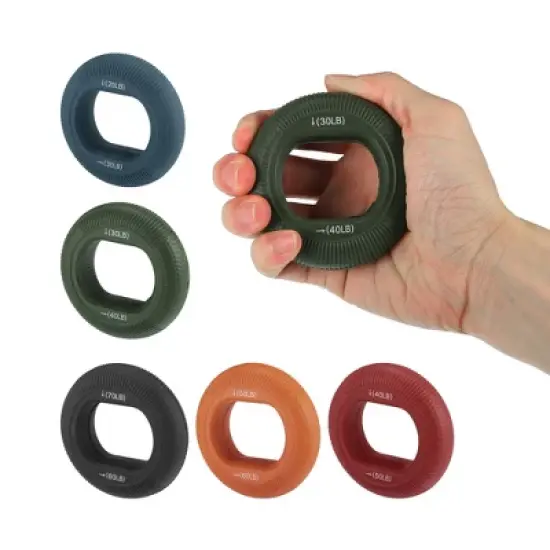 Unique Bargains Silicone Hand Grip Circle Adjustable Strength Grip 70-80LBS image {8}