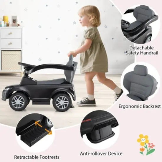 Costway Kids Ride on Push Car with Horn & Start-up Sound Under-seat Storage Push Handle image {4}