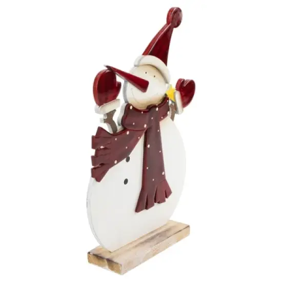 Northlight Glossy Snowman in Red Scarf and Mittens Christmas Decoration - 12" image {4}