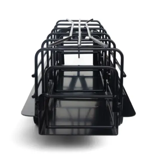 1/16 Little Buster Toys Black Gooseneck Long Trailer with Split Gates, 200849 image {2}