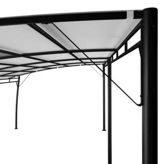 vidaXL Cream Garden Sunshade Awning - 236.2"x118.1"x100.4" Polyester Fabric Canopy, Powder-Coated Steel Frame for Patio, Outdoor image {4}
