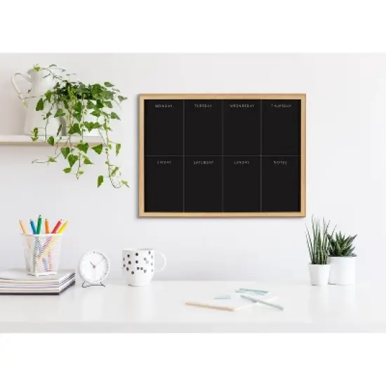 18" x 24" Blake This Week Black Framed Printed Glass by Creative Bunch Studio - Kate & Laurel All Things Decor: Modern Dry Erase Board image {6}