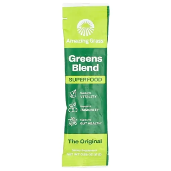Amazing Grass Greens Blend Superfood, 15 Individual Packets, 0.28 oz (8 g) Each image {2}
