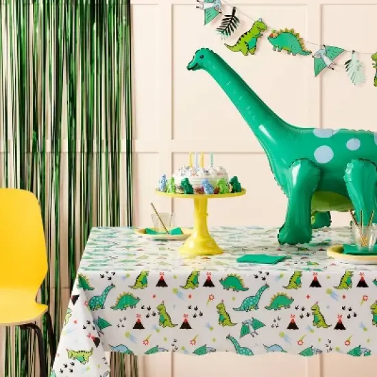 Fossil Friends Dinosaur Table cover White/Green - Spritz&trade; image {1}