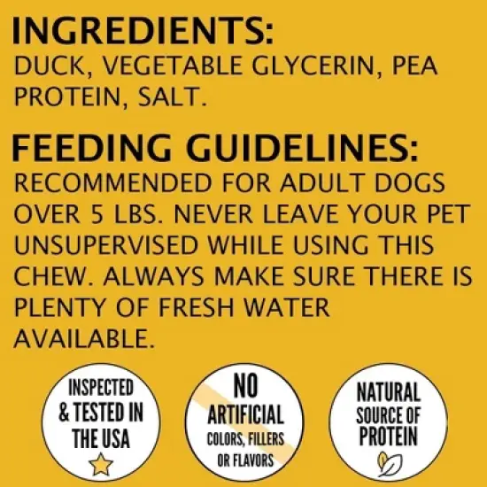 Hubert Pet Gourmet All Natural Duck Jerky Treats for Dogs, Grain Free, Low Ingredient, USA Tested - 8 oz / 0.5 lb Super Value Pack image {4}