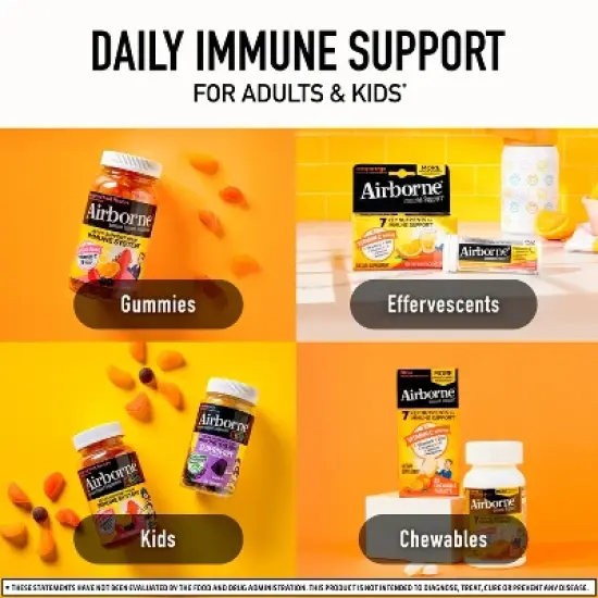 Airborne Immune Support Chewable Tablets with Vitamin C & Zinc - Berry - 32ct image {4}