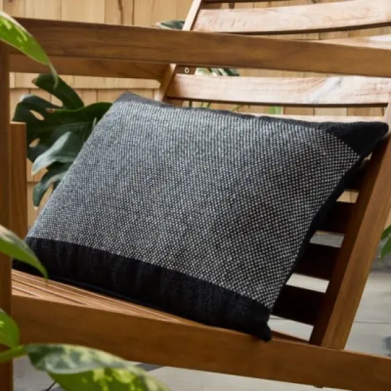 TOWN & COUNTRY TERRA Alara Solid Border Handcrafted Indoor Outdoor Decorative Pillow image {2}