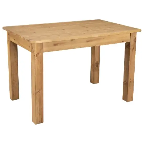 Emma and Oliver 46" x 30" Rectangular Antique Rustic Solid Pine Farm Dining Table image {14}