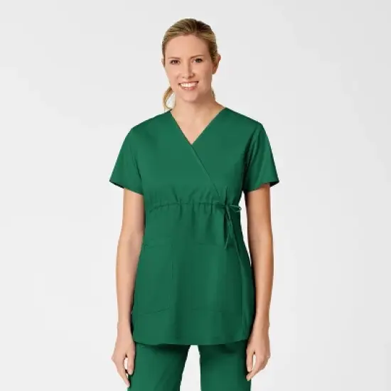 Wink Maternity Mock Wrap Scrub Top image {23}