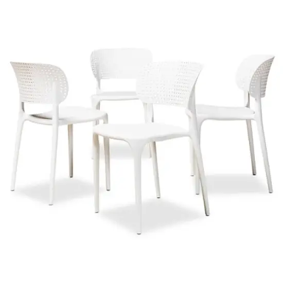 4pc Rae Plastic Stackable Dining Chair Set - Baxton Studio image {10}