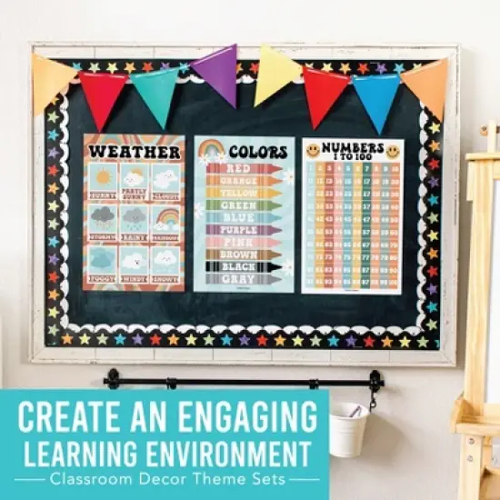 Hadley Designs Retro Boho Laminated Educational Posters for Toddlers (Set of 16) - Classroom Posters image {6}