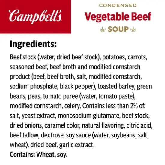 Campbell's Condensed Vegetable Beef Soup - 10.5oz image {7}