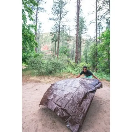 Stansport Light-Duty Rip-Stop Tarp 12' x 16' - Brown - 4 Pack image {8}