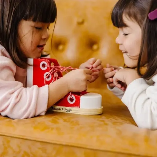 Melissa & Doug Deluxe Wood Lacing Sneaker - Learn to Tie a Shoe Educational Toy image {8}