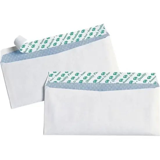 Quality Park Redi Strip Security Tinted Envelope #10 4 1/8 x 9 1/2 White 30/Box 69112 image {2}