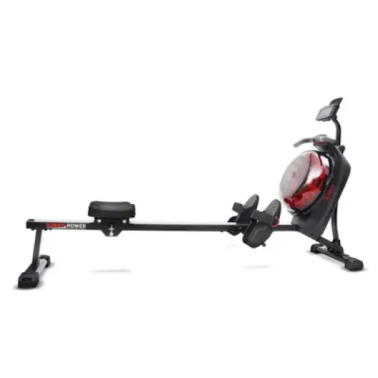 Sunny Health & Fitness Hydro Dual Resistance Smart Magnetic Water Rowing Machine - Black/Red image {1}