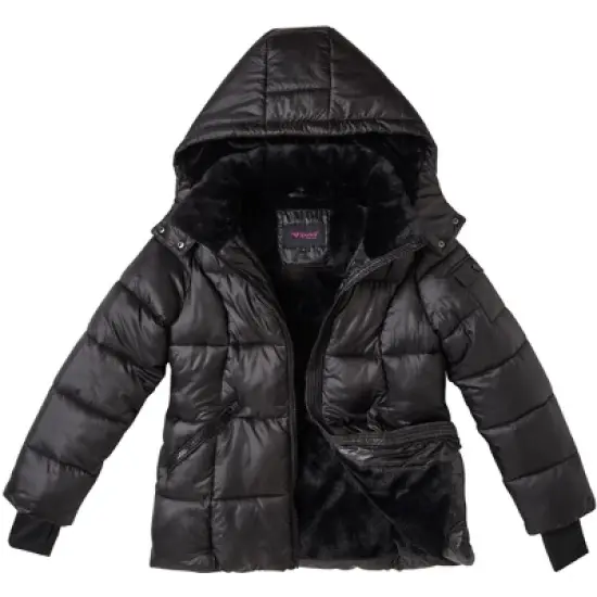 Sportoli Womens Winter Coat Hooded Plush Lined Quilted Warm Zip Up Puffer Jacket image {4}