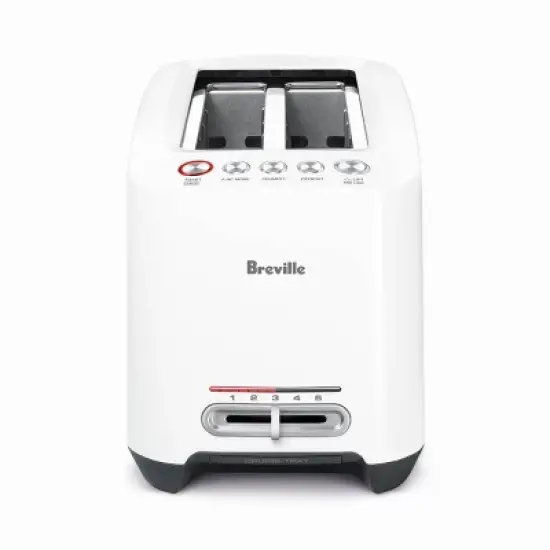 Breville Lift & Look Long Slot 4 Slice Toaster White BTA630XL: 1600W, Plastic, 1-Year Warranty, Spot Clean, 8.2" Height image {4}