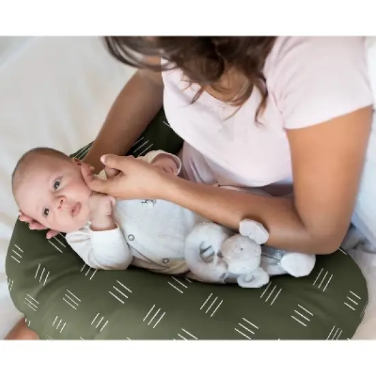 Sweet Jojo Designs Boy, Girl, Unisex/Gender Neutral Support Nursing Pillow Cover (Pillow Not Included) Jungle Green and White image {1}