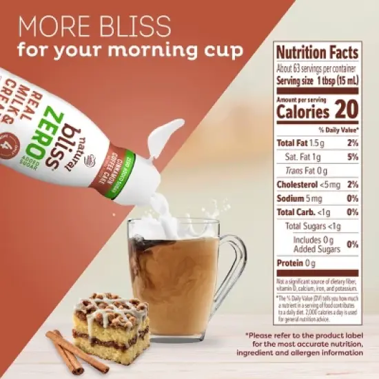 Natural Bliss Zero Added Sugar Creamer - 32 fl oz image {5}
