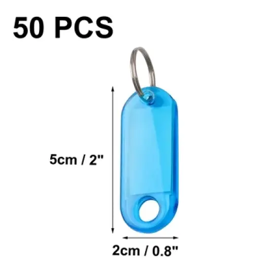 Unique Bargains Tough Plastic Label Window Double Sided Key Tags Blue Green Red Clear Yellow 50 Pcs image {4}