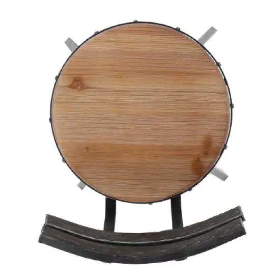 Set of 2 Alanis Modern Industrial Firwood Adjustable Height Swivel Barstools Natural/Black Brushed Silver - Christopher Knight Home image {6}