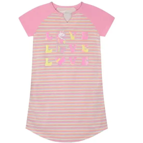 Sleep On It Girls Love Love Love Pajama Sleep Shirt With Matching Sleep Mask image {1}