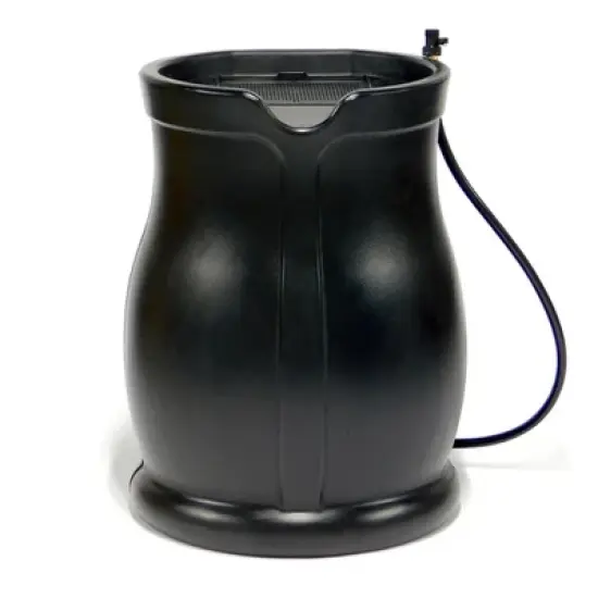 FCMP Outdoor Catalina 45 Gallon Rain Catcher Barrel w/ Hose, Black image {5}