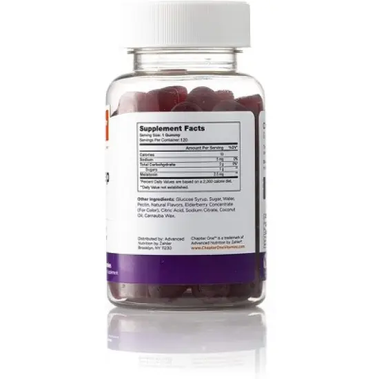 Chapter One by Zahler Melatonin Sleep Support Supplement, Certified Kosher - 120 Flavored Gummies image {2}